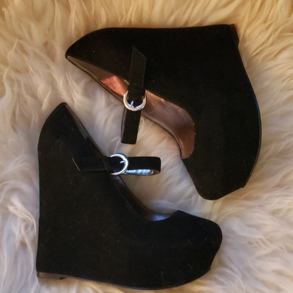 Bakers Suede Platform Mary Jane's